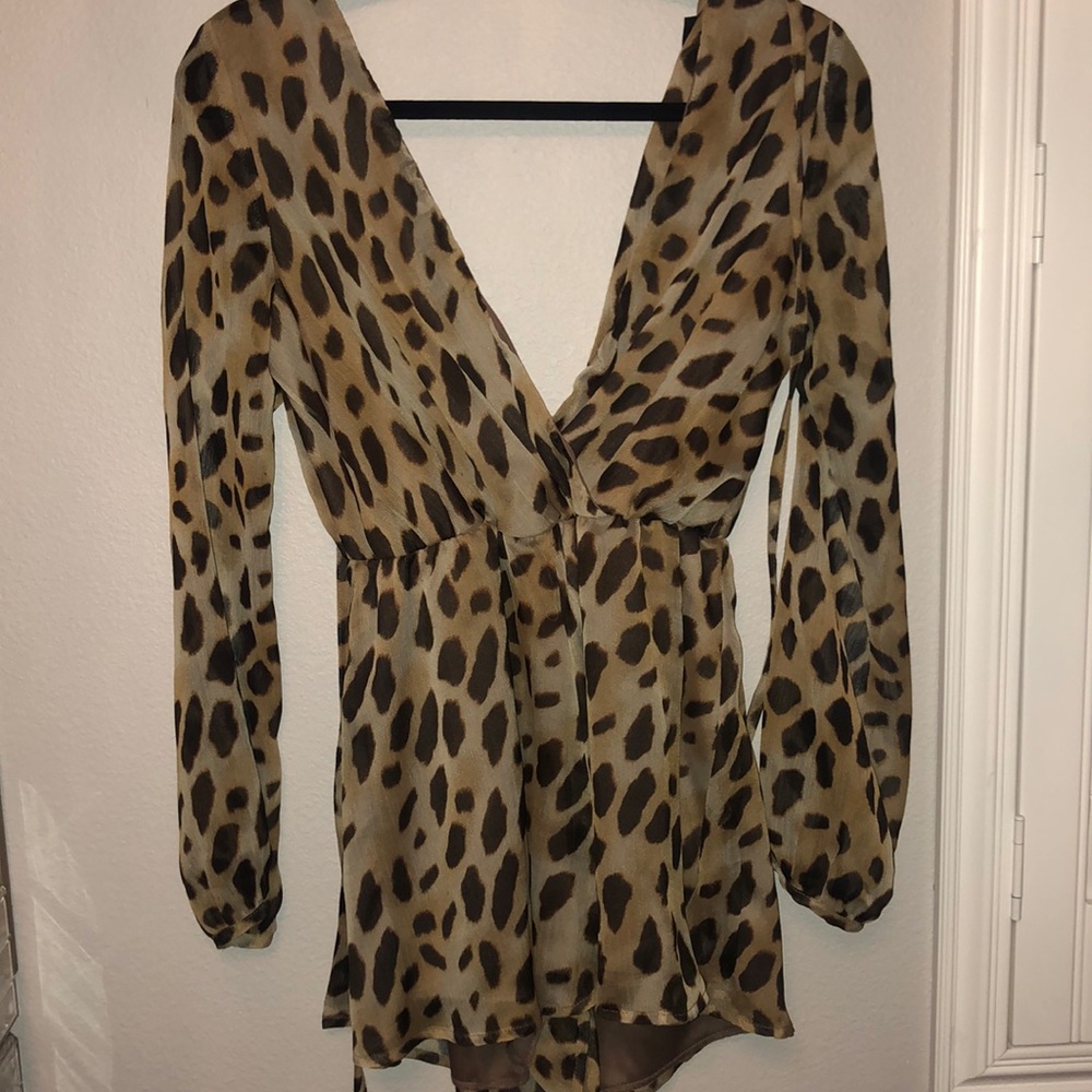 Cheetah Print Party Romper